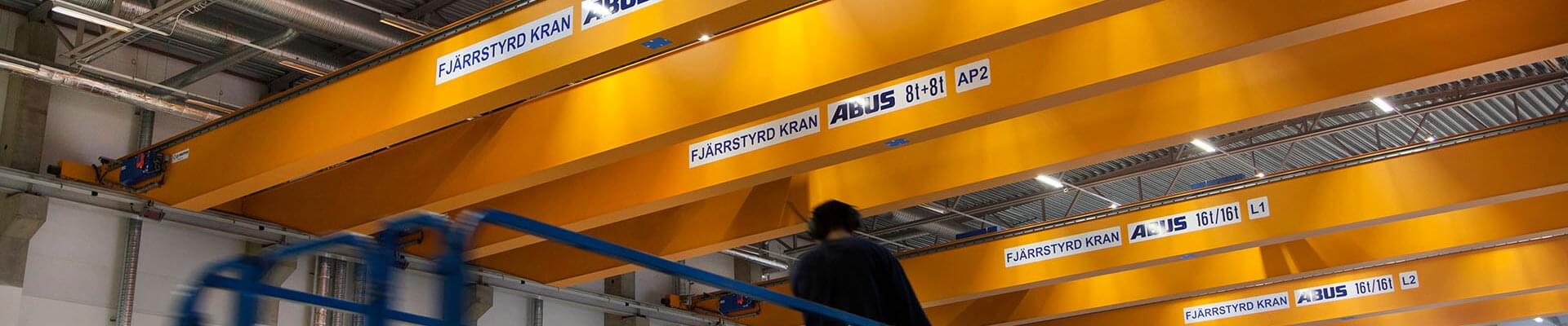 Grúas ABUS en la industria de conformado de metales en Suecia